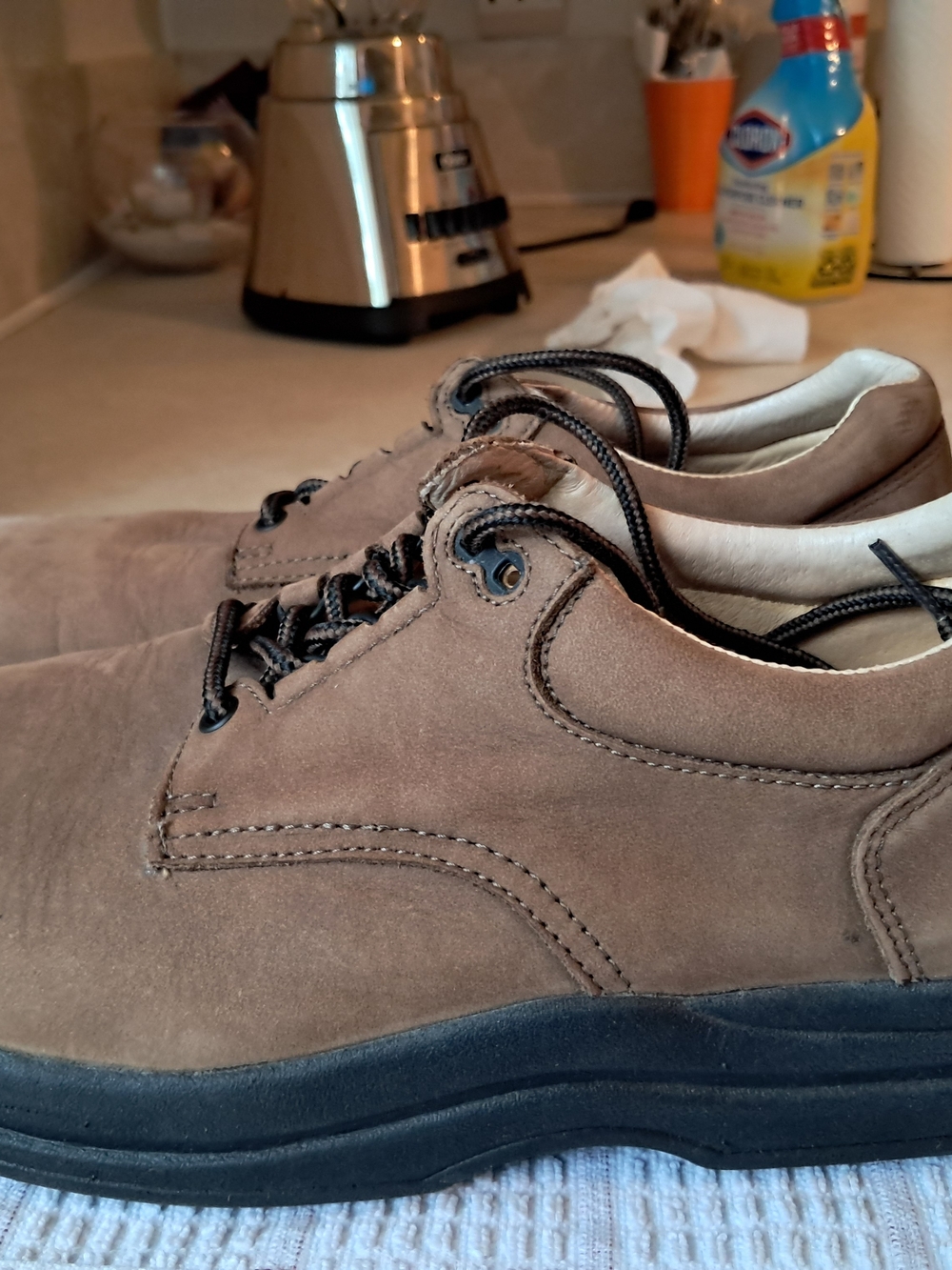 SoleTech Men's Brown Suede Leather Drew Shoe Orthopedic Size 8.5M